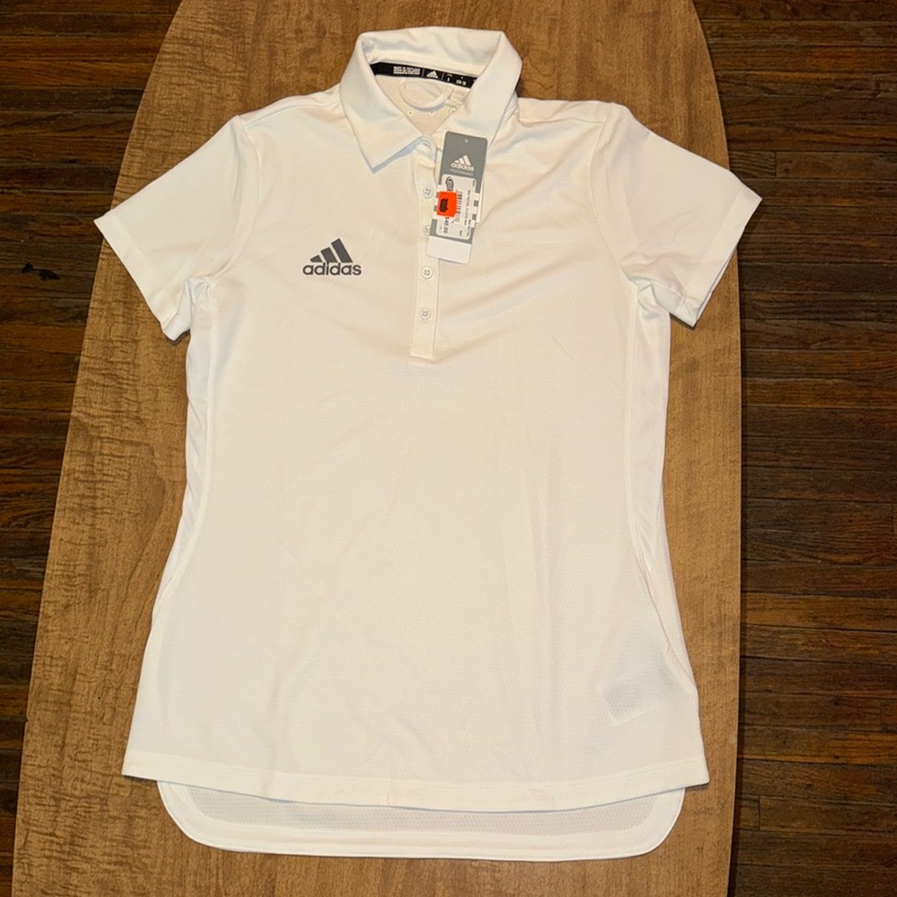 adidas white polo